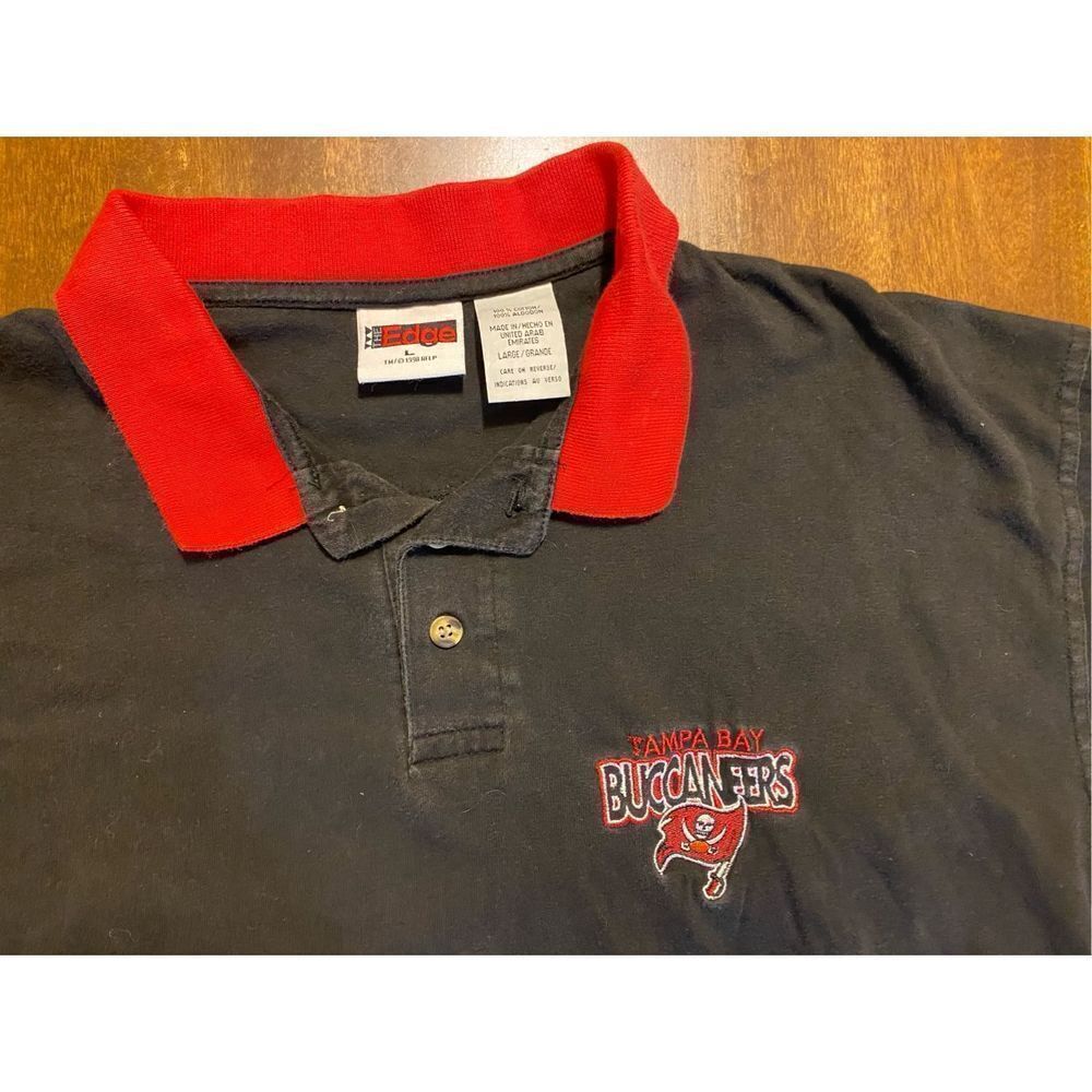 Vintage Tampa Bay Buccaneers Shirt Mens Large NFL Polo Shirt The Edge